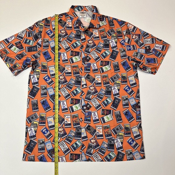 Detroit Tigers Shirt Adult 2XL XXL Orange Ticket AOP Button Up MLB Baseball Men - Picture 10 of 11